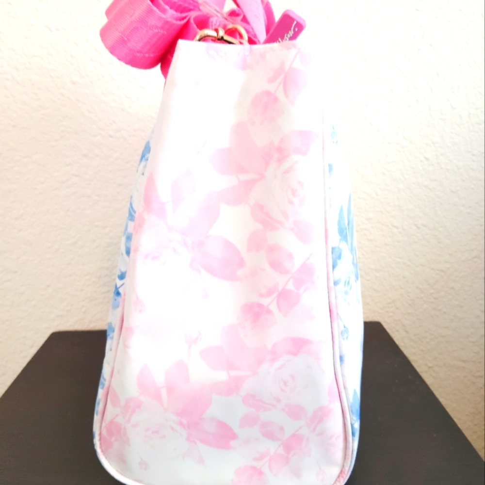 Betsey Johnson Pink and Blue Floral Tote Bag - Picture 3 of 5